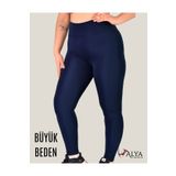ALYA UNDERWEAR Büyük Beden Tayt Dalgıç Kumaş Yüksek Bel