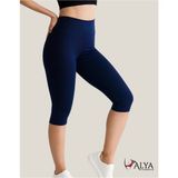 Alya Underwear Diz Altı Kapri Tayt Yüksek Bel Likralı Dalgıç Kumaş ( Lacivert, 2xl )