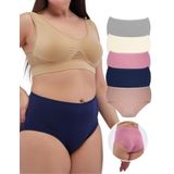 ALYA UNDERWEAR Kadın Büyük Beden Külot Battal Full Brief 5XL, 6XL, 7XL 5 Farklı Renk 1 Pakette, Alya Underwear