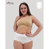 Alya Underwear Kadın Büyük Beden Yüksek Bel Külot Full Brief, 3'lü Paket Beyaz - 5XL