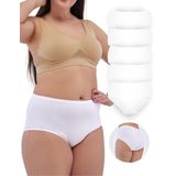 ALYA UNDERWEAR Kadın İç Çamaşırı, Büyük Beden Yüksek Bel Kadın Külotlar, Nefes Alabilir, Organik, Extra Battal, Pamuklu Kadın Çamaşırı, 5'li Paket (8XL, 9XL, 10XL) (Beyaz, 8XL)