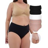 ALYA UNDERWEAR Kadın İç Çamaşırı, Büyük Beden Yüksek Bel Kadın Külotlar, Nefes Alabilir, Organik, Extra Battal, Pamuklu Kadın Çamaşırı, 5'li Paket (8XL, 9XL, 10XL) (Multicolor-P02, 8XL)