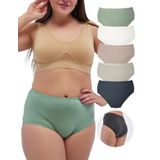 ALYA UNDERWEAR Kadın İç Çamaşırı, Büyük Beden Yüksek Bel Kadın Külotlar, Nefes Alabilir, Organik, Extra Battal, Pamuklu Kadın Çamaşırı, 5'li Paket (8XL, 9XL, 10XL) (Multicolor-P09, 10XL)