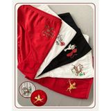 ALYA UNDERWEAR Kadın Kırmızı Slip Külot, Baskılı Pamuklu Iç Çamaşırı - 5'li Paket, P51 - 2xl - Kırmızı - Beyaz - Siyah