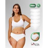 Alya Underwear Kadın Külot, Liyosel Kumaş Külot, Rahat ve Dayanıklı Kadın Iç Çamaşırı, Lyocell 5'li Paket - Beyaz, L