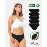 Alya Underwear Kadın Külot, Liyosel Kumaş Külot, Rahat ve Dayanıklı Kadın Iç Çamaşırı, Lyocell 5'li Paket - Siyah, L