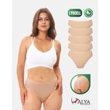 Alya Underwear Kadın Külot, Liyosel Kumaş Külot, Rahat ve Dayanıklı Kadın Iç Çamaşırı, Lyocell 5'li Paket - Ten, 3xl