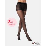 Alya Underwear Kadın Külotlu Çorap, Parlak Ince, 15 Denye, Fit, 3'lü Paket, Kaçmaya Karşı Dayanıklı, Siyah, L/xl - L - XL