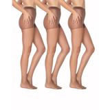 ALYA UNDERWEAR Kadın Külotlu Çorap, Parlak İnce, 15 Denye, Fit, 3'lü Paket, Mürdüm, S/M