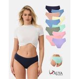 Alya Underwear Kadın Pamuklu Bato / Hipster Slip Külot - 10'lu Paket (MULTICOLOR-X16) - XL - Lacivert - Multi