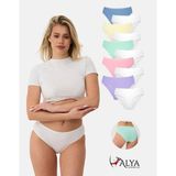 Alya Underwear Kadın Pamuklu Bato / Hipster Slip Külot - 10'lu Paket (MULTICOLOR-X18) - XL - Beyaz - Multi