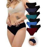 Alya Underwear Kadın Pamuklu Bato / Hipster Slip Külot - 10'lu Paket (MULTICOLOR-X20) - 3XL - Siyah - Bordo