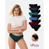 Alya Underwear Kadın Pamuklu Bato / Hipster Slip Külot - 10'lu Paket (MULTICOLOR-X20) - XL - Siyah - Bordo
