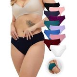 Alya Underwear Kadın Pamuklu Bato / Hipster Slip Külot - 10'lu Paket (MULTICOLOR-X26) - 2XL - Fuşya - Lacivert
