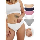 Alya Underwear Kadın Pamuklu Bato / Hipster Slip Külot - 5'li Paket (MULTICOLOR-P04) - Gri - Gülkurusu