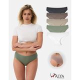 Alya Underwear Kadın Pamuklu Bato / Hipster Slip Külot - 5'li Paket (MULTICOLOR-P09) - XL - Taş - Haki