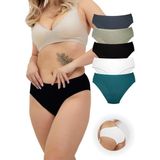 Alya Underwear Kadın Pamuklu Bato / Hipster Slip Külot - 5'li Paket (MULTICOLOR-P10) - Yeşil - Beyaz - Siyah
