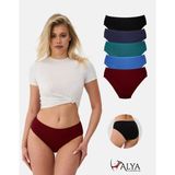 Alya Underwear Kadın Pamuklu Bato / Hipster Slip Külot - 5'li Paket (MULTICOLOR-P24) - XL - Bordo - Indigo