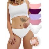 Alya Underwear Kadın Pamuklu Bato / Hipster Slip Külot - 5'li Paket (MULTICOLOR-P25) - 3XL - Fuşya - Lila