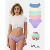 ALYA UNDERWEAR Kadın Pamuklu Renkli Bato / Hipster Slip Külot- Sarı, Mint, Lila, Mavi, Somon -5'li Paket - Çok Renkli-KR1 - 2XL