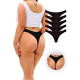 ALYA UNDERWEAR Kadın Tanga Külot ( 5 Adet Siyah ) - 001 Siyah