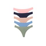 ALYA UNDERWEAR Kadın Tanga Külot, 5'li Paket - 2 Siyah - 1 Beyaz - 2 Ten (Multicolor (P14), 2XL)