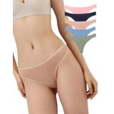 ALYA UNDERWEAR Kadın Tanga Külot, 5'li Paket - 2 Siyah - 1 Beyaz - 2 Ten (Multicolor (P14), 4XL)