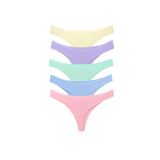 ALYA UNDERWEAR Kadın Tanga Külot, 5'li Paket - 2 Siyah - 1 Beyaz - 2 Ten (Multicolor (P15), 3XL)