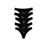 ALYA UNDERWEAR Kadın Tanga Külot, 5'li Paket - 2 Siyah - 1 Beyaz - 2 Ten (Siyah (P13), 2XL)