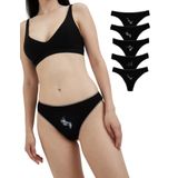 ALYA UNDERWEAR Kadın Tanga Külot, 5'li Paket - 2 Siyah - 1 Beyaz - 2 Ten (Siyah (P13), 3XL)
