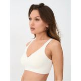 Alya Underwear Kadın Ultra Rahat Kalıplı Kalın Askılı Lazer Kesim Görünmez Sütyen - 2XL - Ekru