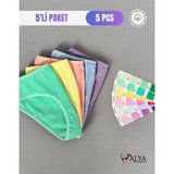 Alya Underwear Kız Çocuk - Garson %100 Pamuklu Slip Külot - Kalp Desenli Jakar Işlemeli - Çok Renkli - 12 - 13 Yaş