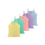 ALYA UNDERWEAR Kız Çocuk - Garson İp Askılı Atlet Kalpli Jakarlı Kumaş 5 Adet Çok Renkli,%100 Pamuklu 3-4 Yaş