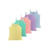 ALYA UNDERWEAR Kız Çocuk - Garson İp Askılı Atlet Kalpli Jakarlı Kumaş 5 Adet Çok Renkli,%100 Pamuklu 6-7 Yaş