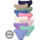 Alya Underwear Kız Çocuk - Garson Pamuklu Kumaş Renkli Slip Külot 10'lu Paket - (4-5 Yaş, X16) - 4 - 5 Yaş - Lacivert - Multi