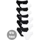 Alya Underwear Kız Çocuk - Garson Pamuklu Kumaş Renkli Slip Külot 10'lu Paket - (4-5 Yaş, X17) - 4 - 5 Yaş - Siyah - Beyaz