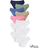 Alya Underwear Kız Çocuk - Garson Pamuklu Kumaş Renkli Slip Külot 10'lu Paket - (8-9 Yaş, X19) - 8 - 9 Yaş - Beyaz - Multi