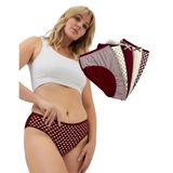 Alya Underwear Pamuklu Kadın Külot Slip Empirme Baskılı Yüksek Bel Iç Çamaşırı - 5'li Paket, 2xl - Bordo