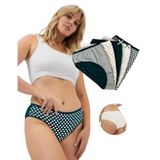 ALYA UNDERWEAR Pamuklu Kadın Külot Slip Empirme Baskılı Yüksek Bel İç Çamaşırı - 5'li Paket - (K Yeşil - M)