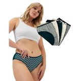 ALYA UNDERWEAR Pamuklu Kadın Külot Slip Empirme Baskılı Yüksek Bel İç Çamaşırı - 5'li Paket - (K Yeşil - S)