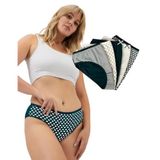 ALYA UNDERWEAR Pamuklu Kadın Külot Slip Empirme Baskılı Yüksek Bel İç Çamaşırı - 5'li Paket - (K Yeşil - XL)