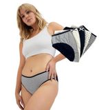 Alya Underwear Pamuklu Kadın Külot Slip Empirme Baskılı Yüksek Bel Iç Çamaşırı - 5'li Paket - Lacivert, Xl