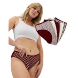 Alya Underwear Pamuklu Kadın Külot Slip Empirme Baskılı Yüksek Bel Iç Çamaşırı - 5'li Paket, M - Bordo