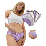 ALYA UNDERWEAR Pamuklu Kadın Külot Slip Empirme Baskılı Yüksek Bel İç Çamaşırı, Likralı ve Rahat Pamuk Kumaş - 5'li Paket -
