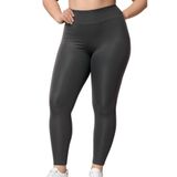 Alya Underwear Toparlayıcı Yüksek Bel Kadın Günlük Spor Parlak Tayt (Antrasit, L)