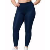 Alya Underwear Toparlayıcı Yüksek Bel Kadın Günlük Spor Parlak Tayt (Lacivert, 2xl)