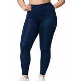Alya Underwear Toparlayıcı Yüksek Bel Kadın Günlük Spor Parlak Tayt (Lacivert, S)