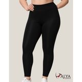 Alya Underwear Toparlayıcı Yüksek Bel Kadın Günlük Spor Parlak Tayt (Siyah, M)