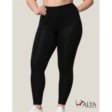 Alya Underwear Toparlayıcı Yüksek Bel Kadın Günlük Spor Parlak Tayt SiYAH