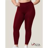 Alya Underwear Toparlayıcı Yüksek Bel Kadın Günlük Spor Rahat Parlak Tayt (Bordo, L)